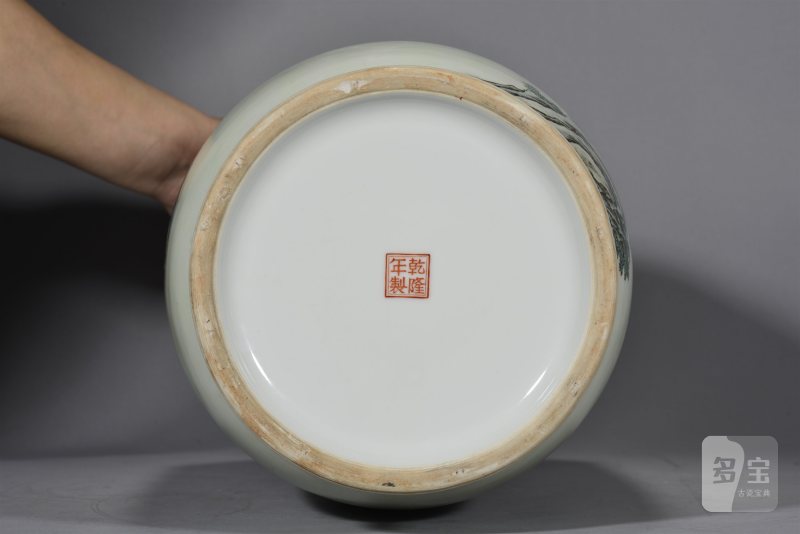 近现代 粉彩桃园问津棒槌瓶 - 图6